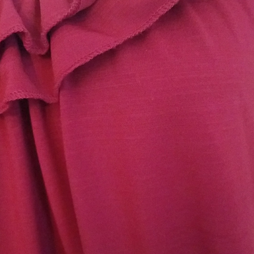 EUC Large Berry Colored Ruffle Top - Picture 3 of 3